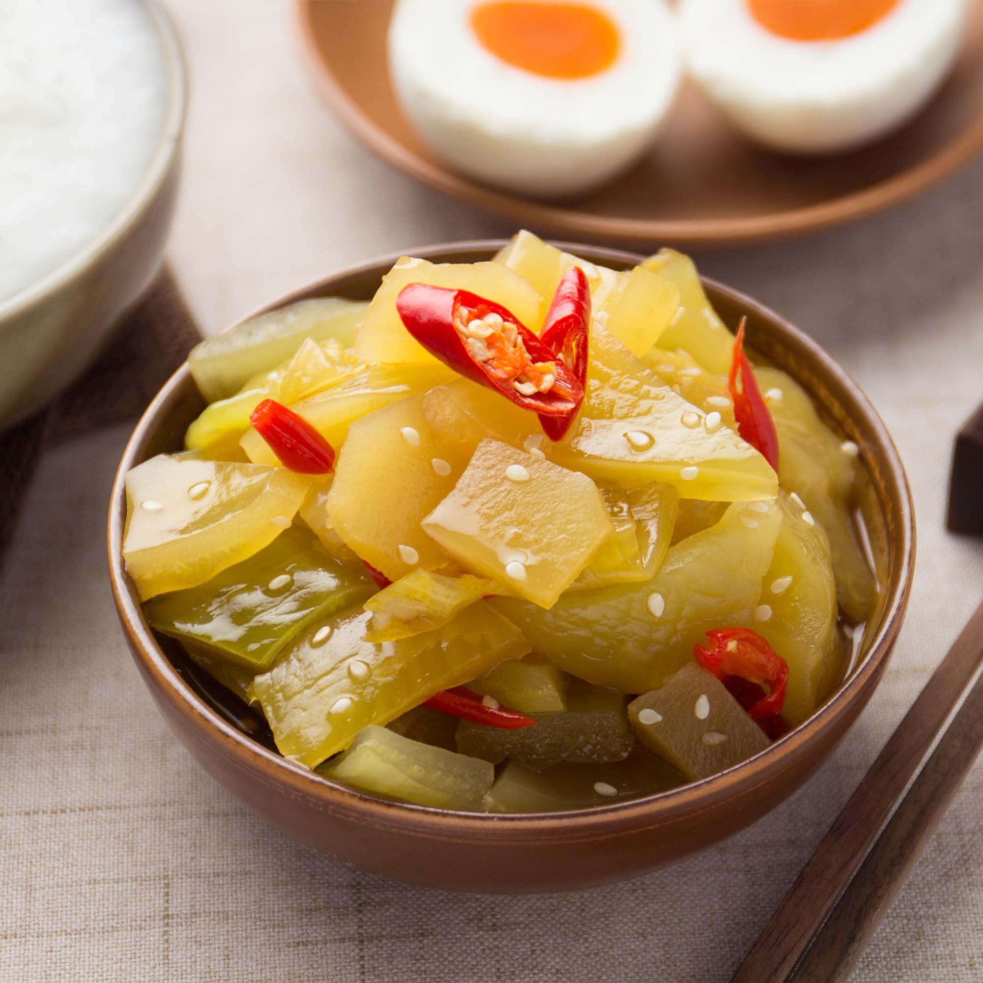 chinese pickled mustard greens spicy salad pickle cabbage with sesame oil